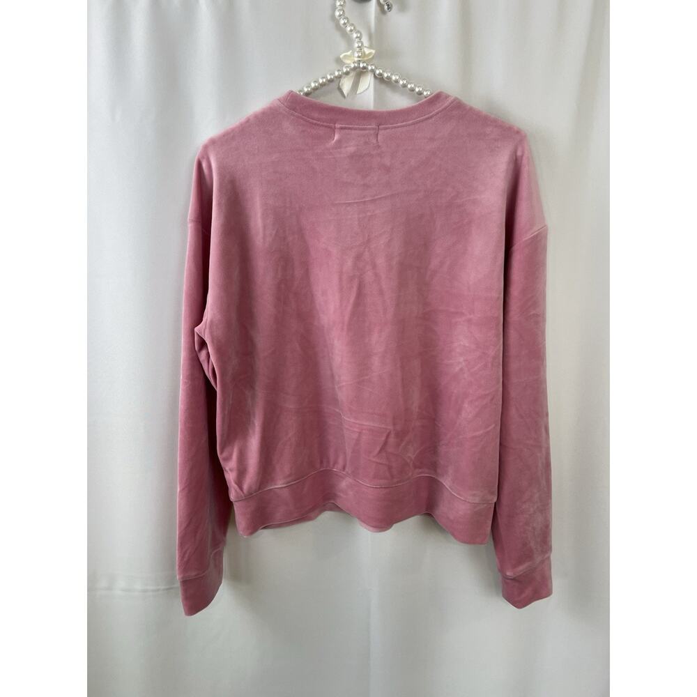 JUICY COUTURE 2 Pc Jogging Track Set Medium Top Pants Velour Rose Pink Bling NWT - Picture 7 of 16
